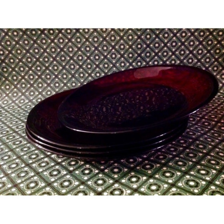 LOT DE 4 ASSIETTES BORDEAUX VERECO