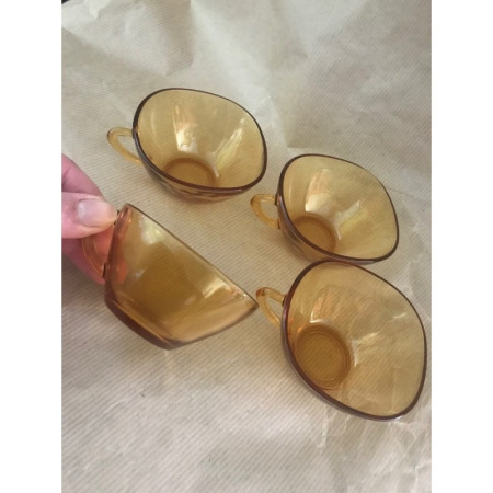 LOT DE 4 PETITES TASSES VERECO - jaune