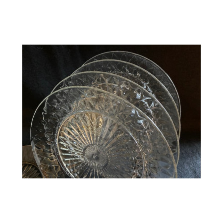 Lot de 5 assiettes - Duralex Diamant 1970