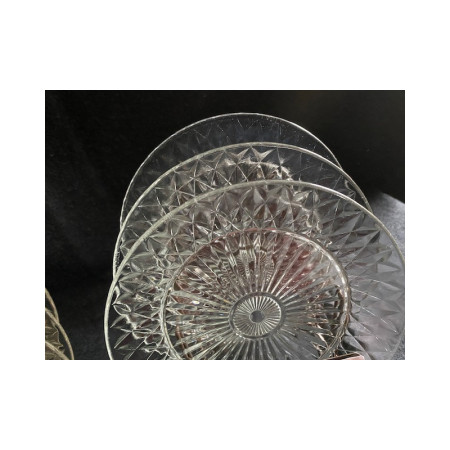 Lot de 6 assiettes à dessert Duralex Diamant