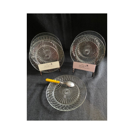 Lot de 6 assiettes à dessert Duralex Diamant