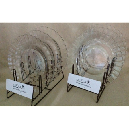 Lot de 6 assiettes dessert "Feston - Duralex" - 1980