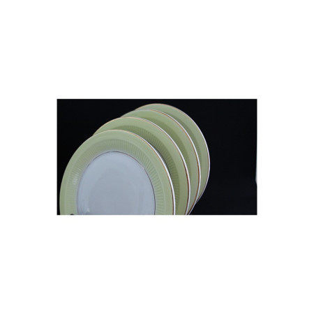 LOT DE 6 ASSIETTES DESSERT JAUNE - ORCHIES