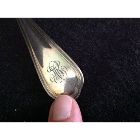 Lot de 6 cuillères à soupe monogramme "M R"