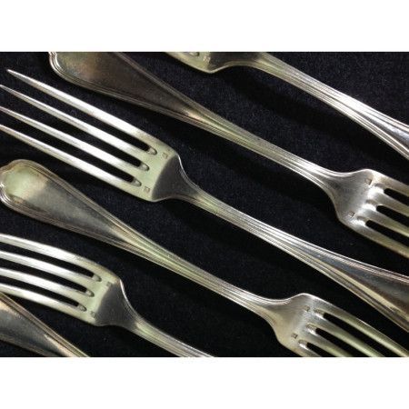 Lot de 6 fourchettes monogramme "M R"