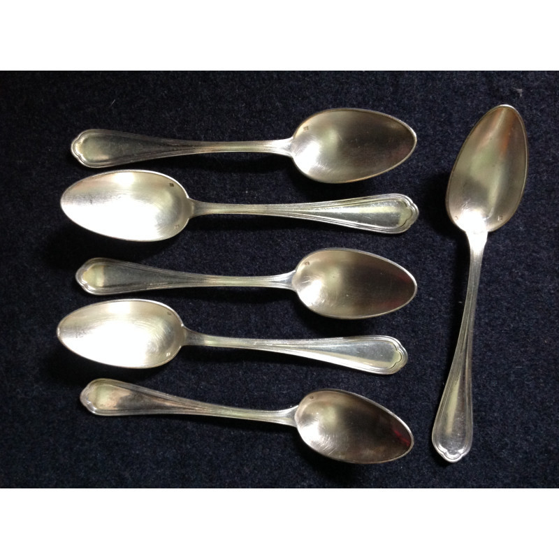 Lot de 6 petites cuillères monogramme "M R"