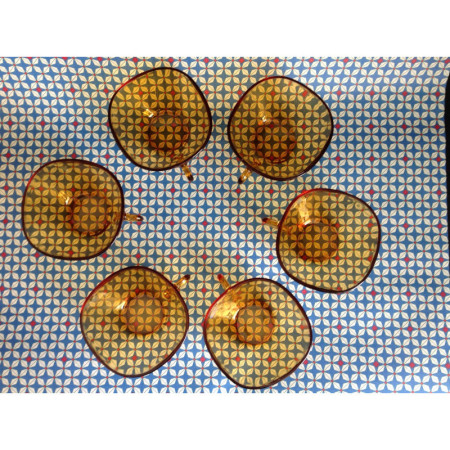 Lot de 6 petites tasses Vereco - jaune ambré