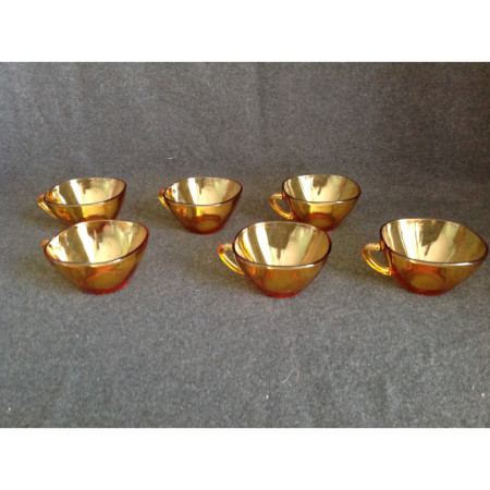 Lot de 6 petites tasses Vereco - jaune ambré