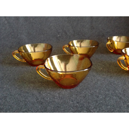 Lot de 6 petites tasses Vereco - jaune ambré