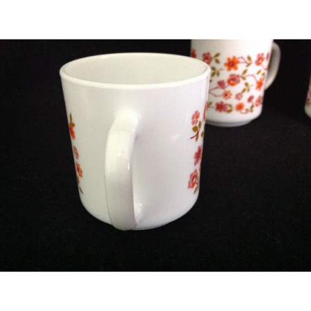 Mug Arcopal "Scania" fleuri orange - 1980