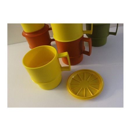 MUG TUPPERWARE JAUNE + COUVERCLE
