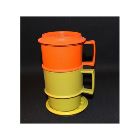 MUG TUPPERWARE ORANGE + COUVERCLE