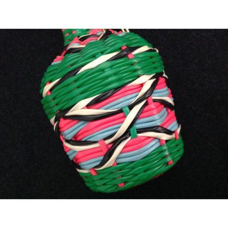 Petite bouteille scoubidou "Flashy" 1950 - 1960