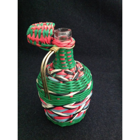 Petite bouteille scoubidou "Flashy" 1950 - 1960
