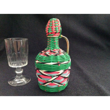 Petite bouteille scoubidou "Flashy" 1950 - 1960