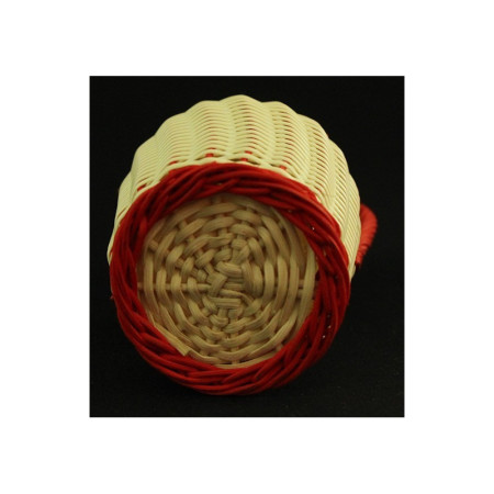PETITE BOUTEILLE SCOUBIDOU ET OSIER "CASSIS" 1950 - 1960