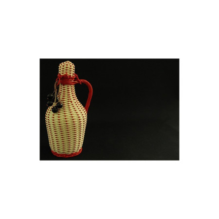 PETITE BOUTEILLE SCOUBIDOU ET OSIER "CASSIS" 1950 - 1960