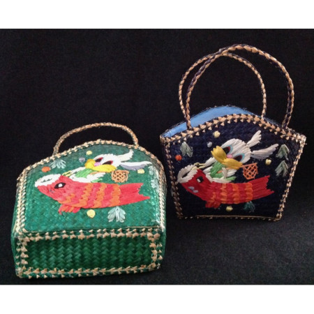 Panier osier enfant "Lapin-bleu" - 1980