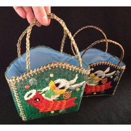 Panier osier enfant "Lapin-vert" - 1980