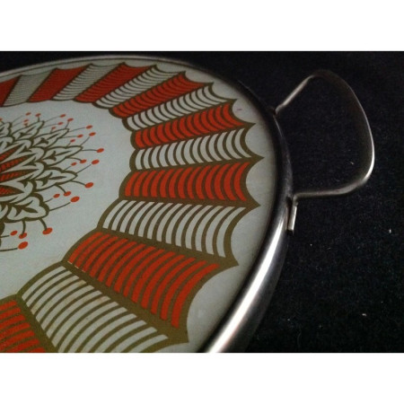 Plat à tarte en verre décoré