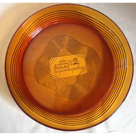 Plat de service Duralex "texturé - ambré"