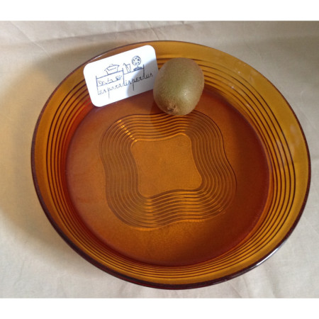 Plat de service Vereco "texturé - ambré"