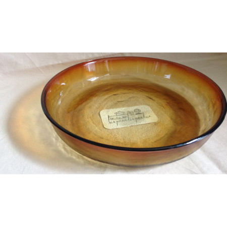 Plat de service Vereco "texturé - ambré"