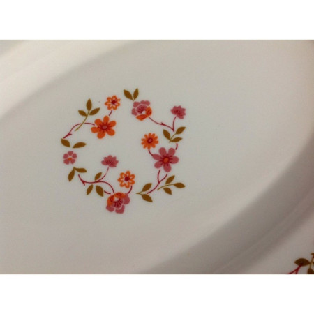 Plat ovale Arcopal - Décor fleuri "Scania" orange