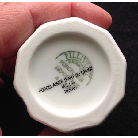 Pot à confiture "Pillivuyt" - porcelaine motif Raisin