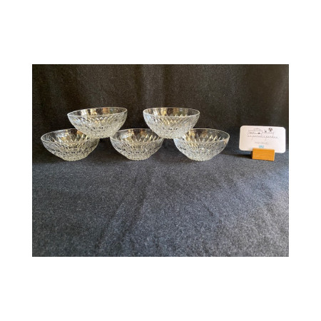 Rare - Set de 5 coupelles individuelles "Duralex Diamant" Vereco