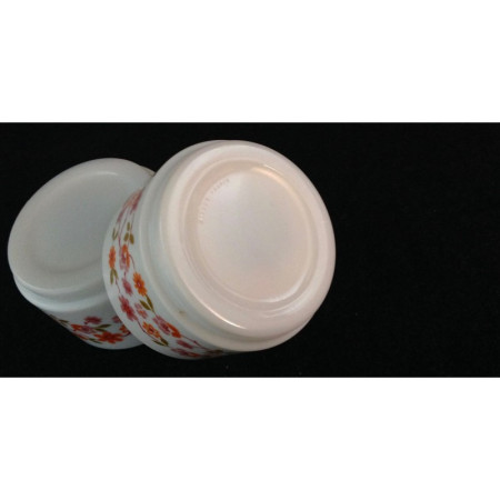 Duo tasses chocolat Arcopal - Décor fleuri orange
