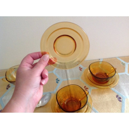 TRIO VERECO AMBRÉ (+ SOUS-TASSES)