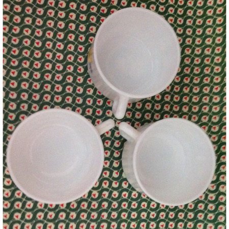 Trio tasses café Arcopal - Décor fleuri