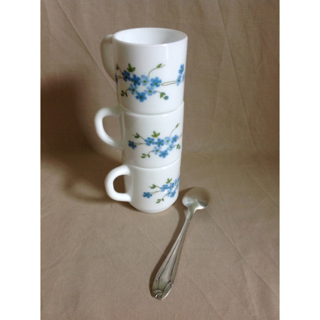 Trio empilable tasses café Arcopal - Myosotis