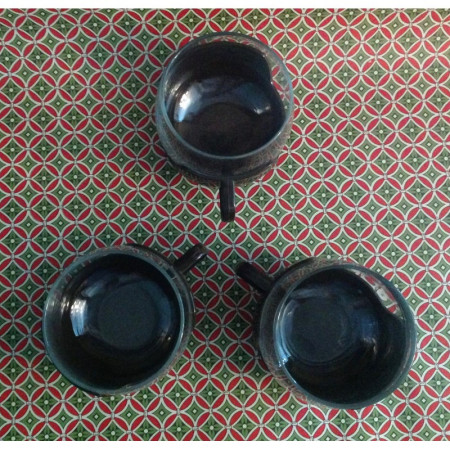 Trio de tasses marron style Melita Negrita