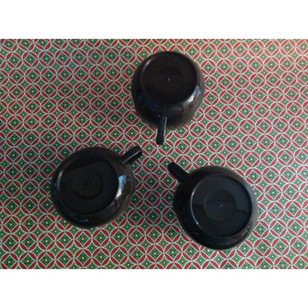 Trio de tasses marron style Melita Negrita