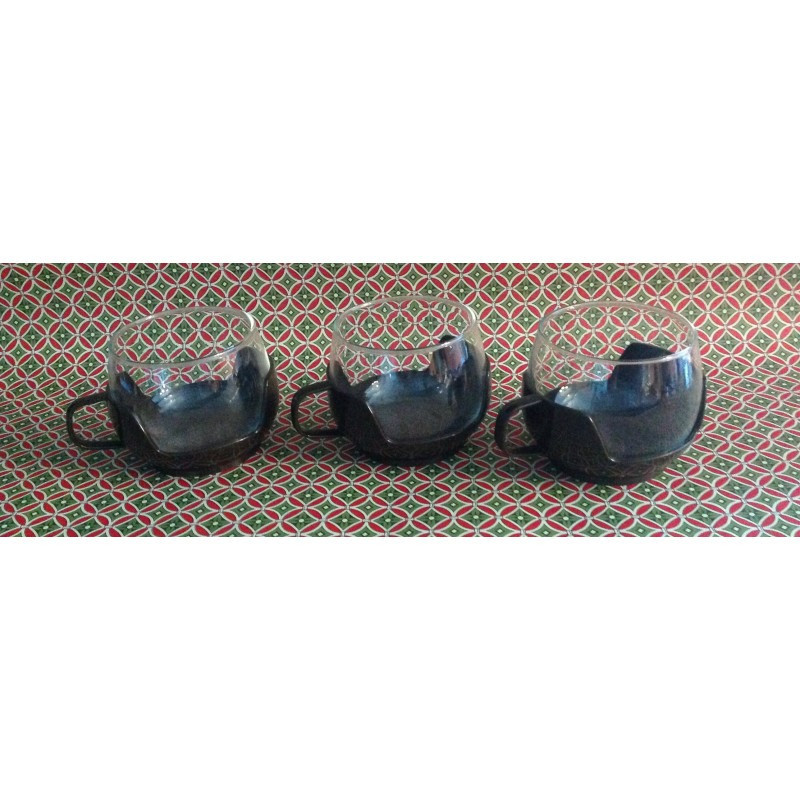 Trio de tasses marron style Melita Negrita