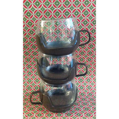 Trio de tasses marron style Melita Negrita