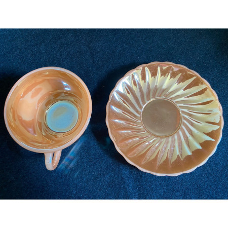 Tasse et sous-tasse "Anchor-Fire King" Abricot
