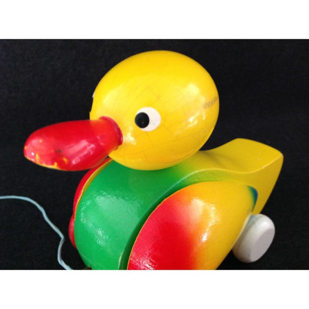 Canard en bois - jouet à tirer