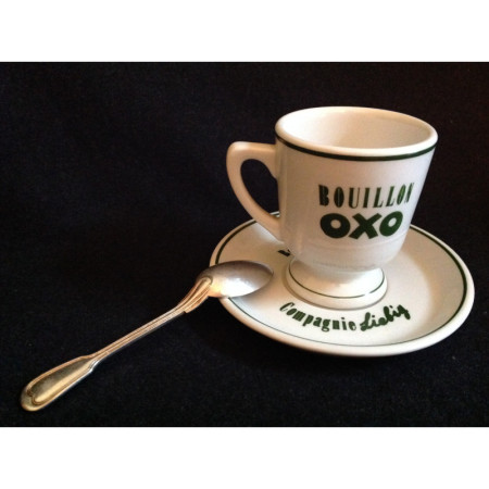 Tasse & coupelle porcelaine "Bouillon OXO"