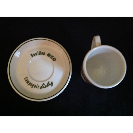 Tasse & coupelle porcelaine "Bouillon OXO"