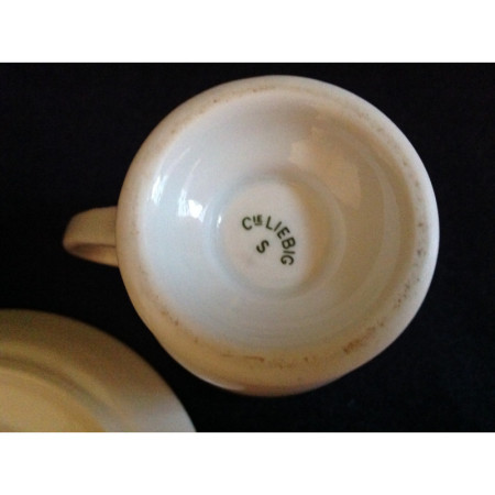 Tasse & coupelle porcelaine "Bouillon OXO"
