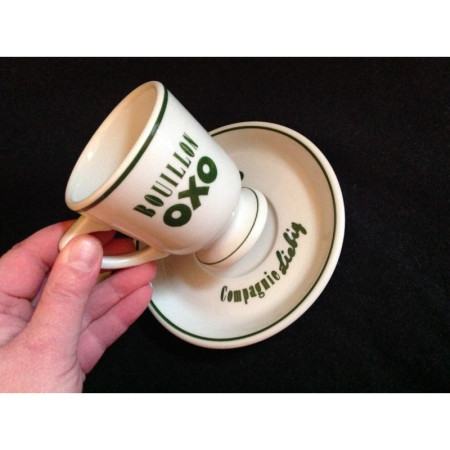 Tasse & coupelle porcelaine "Bouillon OXO"