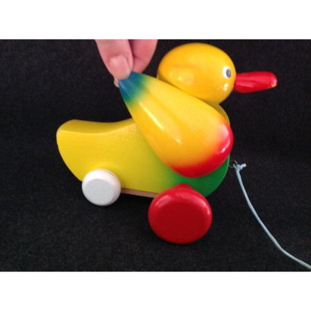 Canard en bois - jouet à tirer