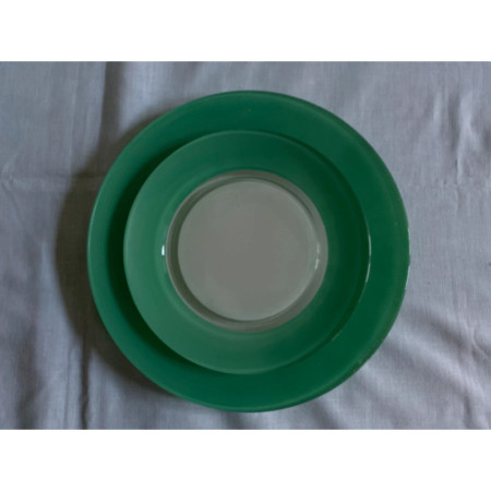 Lot de 8 assiettes (4 + 4) vertes - Duralex 1950