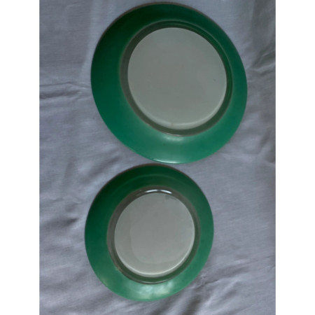 Lot de 8 assiettes (4 + 4) vertes - Duralex 1950
