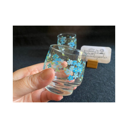 Vendu - Lot de 2 verres à eau "Myosotis" Arcoroc