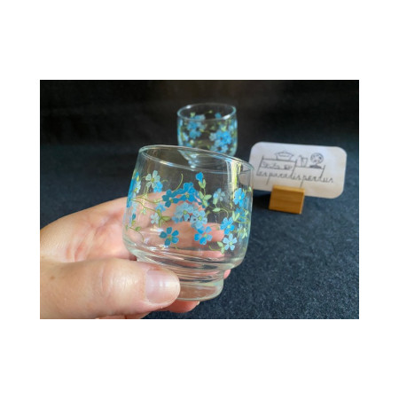 Vendu - Lot de 2 verres à eau "Myosotis" Arcoroc