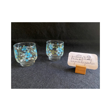 Vendu - Lot de 2 verres à eau "Myosotis" Arcoroc